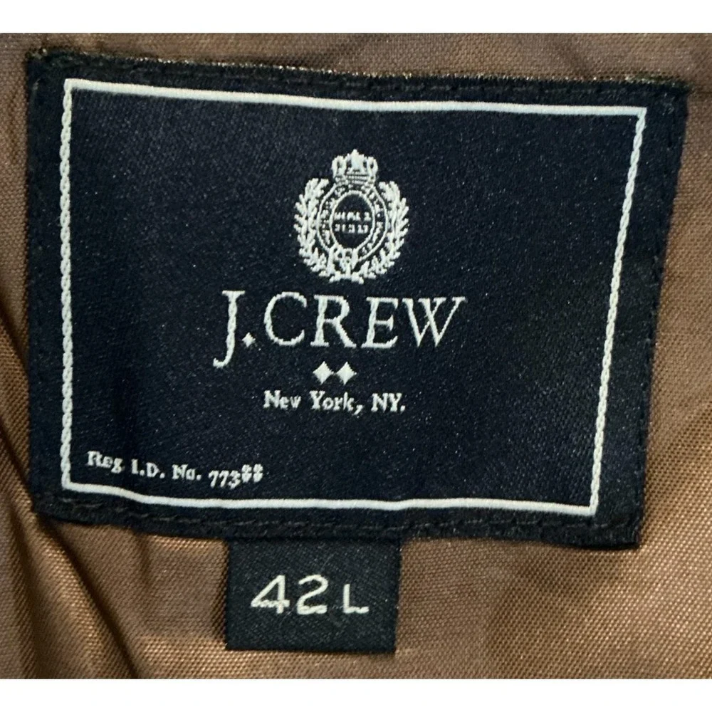 J. Crew 42L Brown Herringbone Wool Blazer #03790 Dark Academia Professor Classic